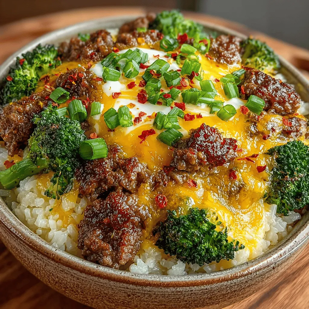 In the realm of quick and satisfying meals, Cheesy Beef and Broccoli Rice Bowls stand out as a comforting favorite. This recipe combines the heartiness of ground beef with the nutritious crunch of broccoli, all enveloped in creamy cheddar cheese and served over fluffy rice. Perfect for busy weeknights or cozy family dinners, this dish is as simple to prepare as it is delightful to eat. In this article, we’ll explore the ingredients, the cooking process, and the benefits of this delicious recipe, ensuring you have everything you need to recreate it at home.