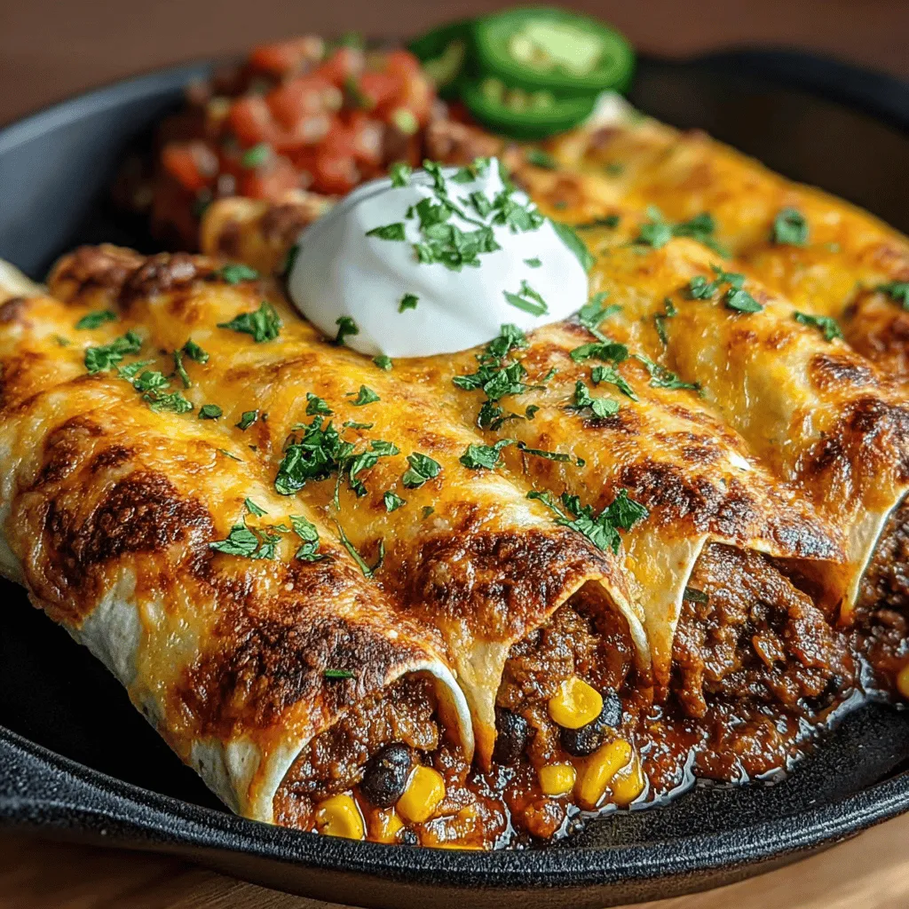 - 2 cups shredded cooked chicken - 1 can (15 oz) black beans, rinsed and drained - 1 cup corn kernels (fresh, frozen, or canned) - 1 cup salsa (your favorite variety) - 1 teaspoon ground cumin - 1 teaspoon smoked paprika - 1 teaspoon garlic powder - 1 teaspoon onion powder - 2 cups shredded cheese (cheddar or Monterey Jack) - 8 corn or flour tortillas - Fresh cilantro, for garnish (optional) - Sour cream, for serving (optional)