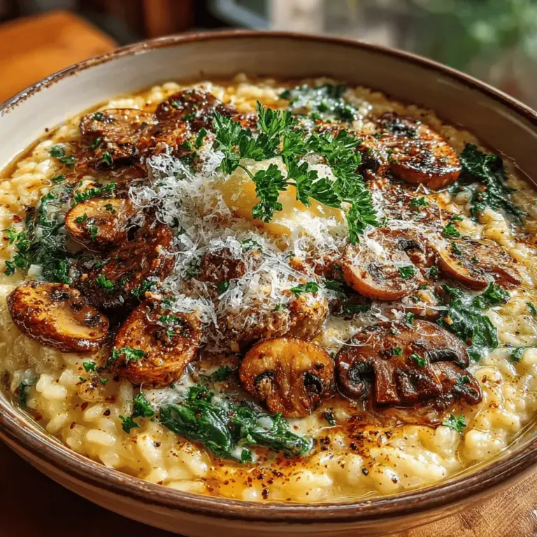 Risotto is a classic Italian dish renowned for its creamy texture and rich flavors that appeal to food lovers around the globe. Originating from the northern regions of Italy, particularly Lombardy, risotto has evolved into a versatile meal that can be adapted to various ingredients and occasions. Its hallmark is the slow-cooking technique that allows the starches from the rice to release, creating a luscious, velvety consistency. Among the myriad of risotto variations, Creamy Mushroom and Spinach Risotto stands out, combining earthy mushrooms with vibrant spinach to create a dish that is not only satisfying but also visually appealing.