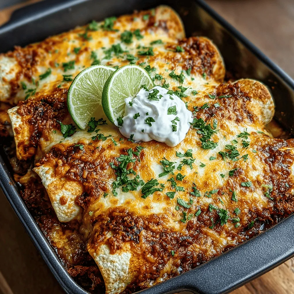 - 2 cups cooked shredded rotisserie chicken - 10-12 corn tortillas - 2 cups green enchilada sauce (store-bought or homemade) - 1 cup sour cream - 1 cup shredded Monterey Jack cheese - 1 cup shredded cheddar cheese - 1 medium onion, diced - 2 cloves garlic, minced - 1 teaspoon ground cumin - 1 teaspoon chili powder - Salt and pepper to taste - Fresh cilantro, chopped (for garnish) - Lime wedges (for serving)