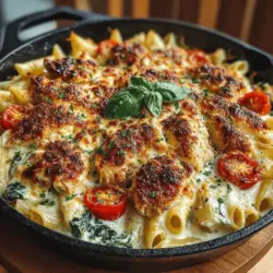 Creamy Spinach & Chicken Pasta Bake