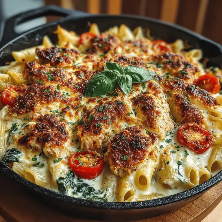 If you're seeking a dish that embodies comfort while delivering robust flavors, look no further than the Creamy Spinach & Chicken Pasta Bake. This one-dish wonder is a perfect harmony of tender penne pasta, succulent chicken, vibrant spinach, and a rich, creamy sauce, topped off with melty mozzarella and savory Parmesan cheese. Not only is it a feast for the taste buds, but it's also an ideal choice for family dinners or meal prep, making it a versatile addition to your culinary repertoire. In this article, we will delve into the step-by-step process of preparing this delightful dish, the health benefits of its ingredients, and some variations to tailor it to your preferences.