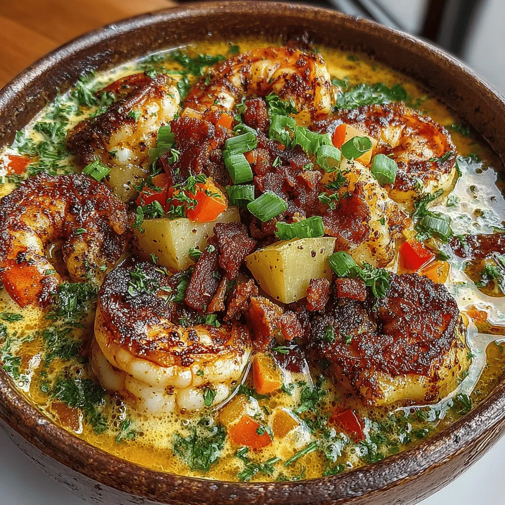 Welcome to the vibrant and flavorful world of Cajun cuisine, where each dish tells a story steeped in culture and tradition. Among the myriad of delectable options, Cajun Delight: Creamy Shrimp Chowder stands out as a quintessential meal that captures the essence of this culinary art. This chowder is a comforting bowl of goodness, combining fresh shrimp with a medley of spices that evoke the warmth of Southern hospitality. Its rich, creamy texture and hearty ingredients make it an ideal choice for families looking for a quick yet satisfying meal, suitable for any occasion—be it a weeknight dinner or a festive gathering.