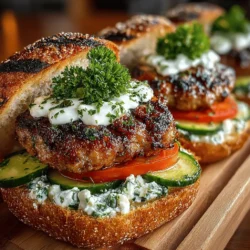 Spinach & Feta Delightful Turkey Burgers