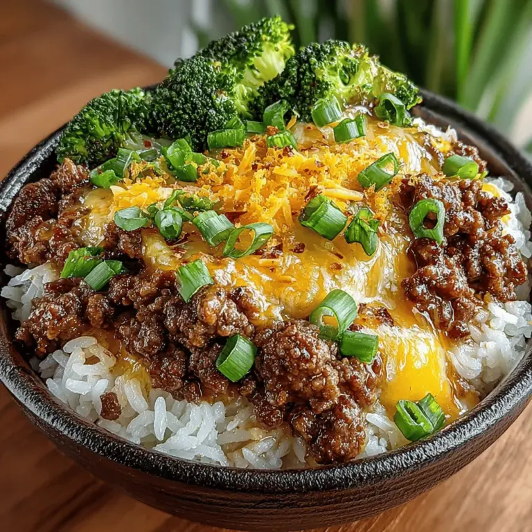 In the realm of weeknight dinners, few dishes capture the hearts and appetites of families quite like the Cheesy Beef and Broccoli Rice Bowl. This delectable meal combines tender ground beef, vibrant broccoli, and creamy cheese, all served over a fluffy bed of rice. Not only does it deliver a satisfying combination of flavors and textures, but it also offers a nutritious balance that makes it a perfect choice for busy evenings. The appeal of this dish lies in its simplicity and versatility; it’s a one-bowl wonder that can be whipped up in no time, making it an ideal candidate for both quick weeknight meals and hearty family gatherings.