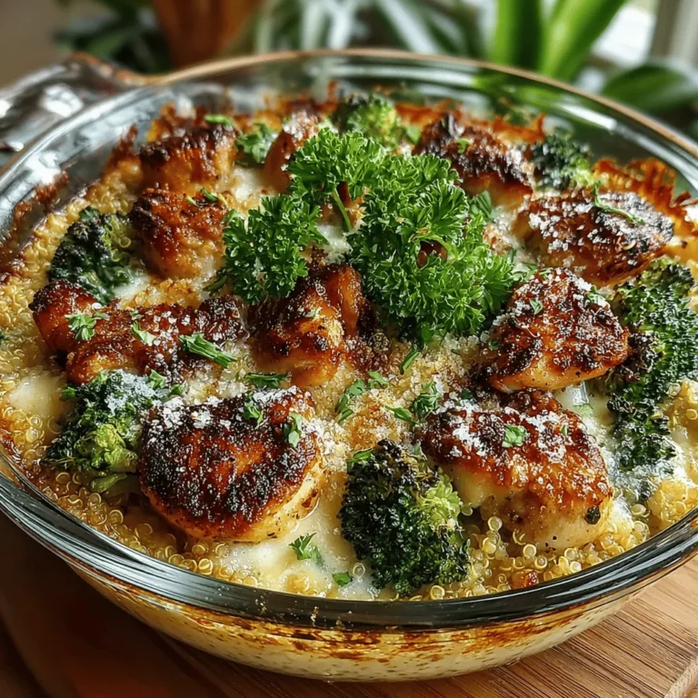 Creamy Chicken and Broccoli Skillet Bake is the perfect solution for those seeking a delicious and nutritious meal that fits seamlessly into a busy lifestyle. With its rich and creamy texture, this dish not only satisfies your taste buds but also provides a wholesome balance of protein, vegetables, and grains. Ideal for family dinners or meal prep, this recipe combines the goodness of chicken, broccoli, and quinoa, making it a fantastic option for anyone looking to enjoy a healthy yet flavorful meal without spending hours in the kitchen.