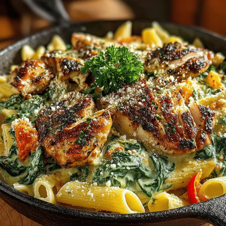 The Creamy Chicken and Spinach Pasta Skillet is the epitome of comfort food, combining tender chicken, fresh spinach, and a rich, creamy sauce poured over perfectly cooked pasta. This dish is not only easy to prepare but also packs a punch in terms of flavor, making it an ideal choice for weeknight dinners or special occasions. With its one-pan cooking method, cleanup is a breeze, allowing you to focus on what truly matters—enjoying a delicious meal with family and friends. In this article, we will explore the ingredients, preparation steps, and nutritional benefits of this delightful recipe, ensuring you have all the information you need to create a satisfying and wholesome dish.