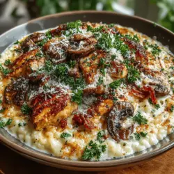 Decadent Creamy Mushroom and Chicken Risotto