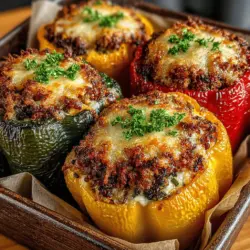 Savory Turkey and Spinach Stuffed Peppers