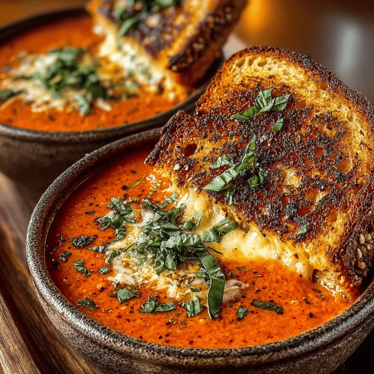 Explore the comforting combination of creamy Tomato Bliss & Cheese Melt Delight, a dish that encapsulates the warmth of a home-cooked meal. With a luscious tomato basil soup paired with crispy grilled cheese sandwiches, this recipe offers a delightful experience that warms the soul. Perfect for a cozy evening or a quick lunch, this dish highlights the rich flavors of fresh ingredients while being easy to prepare. Join us as we delve into the details of creating this satisfying meal that embodies comfort food at its best.