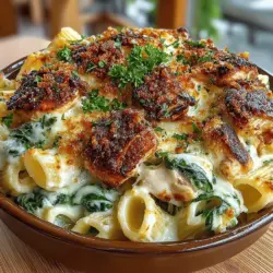 Creamy Chicken and Spinach Pasta Bake