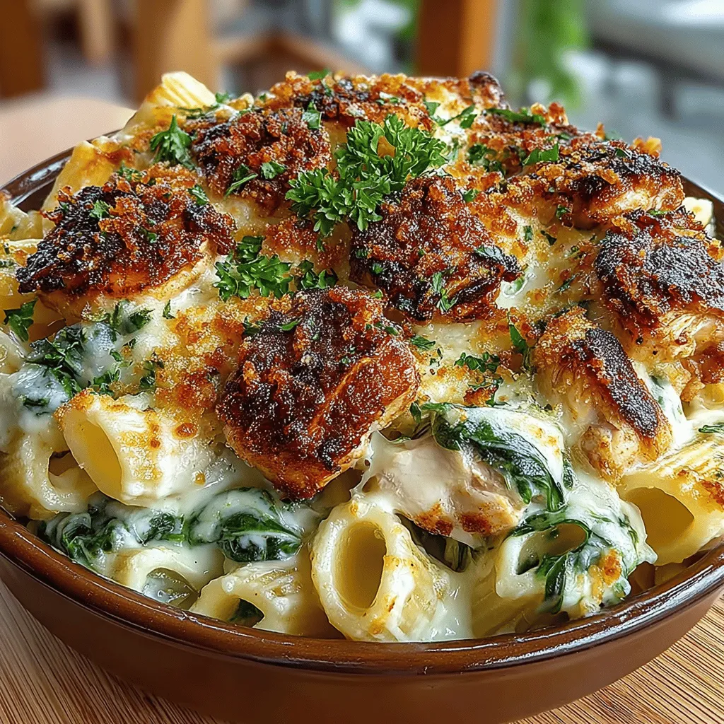 In the realm of comfort food, few dishes exude the warmth and satisfaction that comes from a well-prepared creamy chicken and spinach pasta bake. This delightful recipe marries tender chicken pieces with fresh spinach, enveloped in a rich, creamy sauce and perfectly cooked pasta. Topped with a golden layer of bubbling cheese, this dish is not only a feast for the palate but also an ideal meal for busy weeknights or a cozy gathering with friends and family. Whether you’re looking for something hearty to warm your soul or a dish that can easily feed a crowd, this pasta bake is sure to impress.