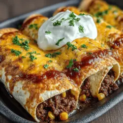 Cheesy Beef and Black Bean Enchiladas