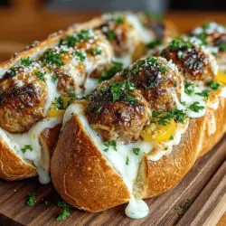 Cheesy Turkey Meatball Submarine Sandwich Recipe