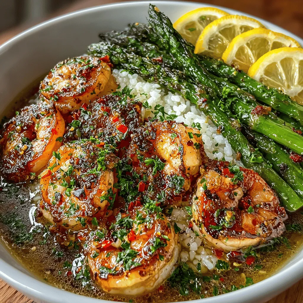 The Zesty Lemon Garlic Shrimp & Asparagus Rice Bowl is a delightful dish that combines the fresh flavors of seafood and vegetables, making it a perfect choice for any occasion. This recipe highlights the vibrancy of seasonal ingredients, offering a balance of zesty, savory, and aromatic profiles that tantalize the taste buds. Whether you're preparing a quick weeknight meal or impressing guests at a special gathering, this dish is versatile enough to suit all culinary needs.