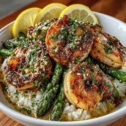 Zesty Lemon Garlic Shrimp & Asparagus Rice Bowl