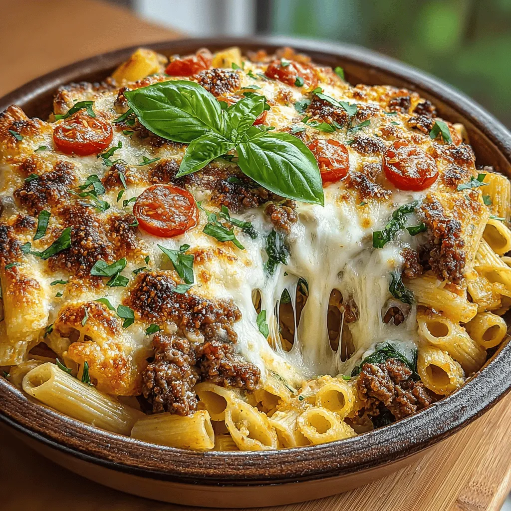 In the realm of comfort food, few dishes can compete with a delightful pasta bake. The Cheesy Beef and Spinach Pasta Bake strikes the perfect balance between hearty and nutritious, making it an ideal choice for family dinners or gatherings. This dish combines tender penne pasta, savory ground beef, and fresh spinach, all enveloped in a rich, cheesy sauce. With its layers of flavor and texture, this pasta bake is not just a meal; it's a celebration of wholesome ingredients coming together in harmony.