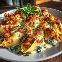 Cheesy Turkey and Spinach Stuffed Shells