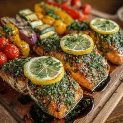 Zesty Lemon Herb Grilled Salmon with Colorful Veggies