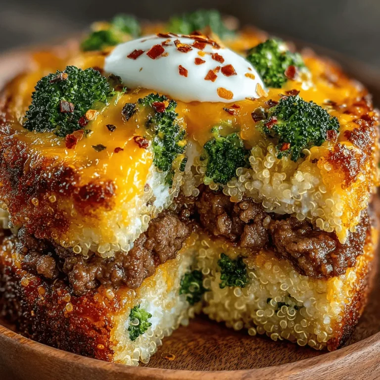 Cheesy Beef and Broccoli Quinoa Bake is a comforting and nutritious dish that perfectly combines the heartiness of ground beef, the vibrant health benefits of broccoli, and the wholesome goodness of quinoa. This recipe is not only delicious but also versatile, making it ideal for family dinners, meal prepping, or accommodating various dietary preferences. With its rich flavors and satisfying texture, this bake is sure to become a favorite in your household.
