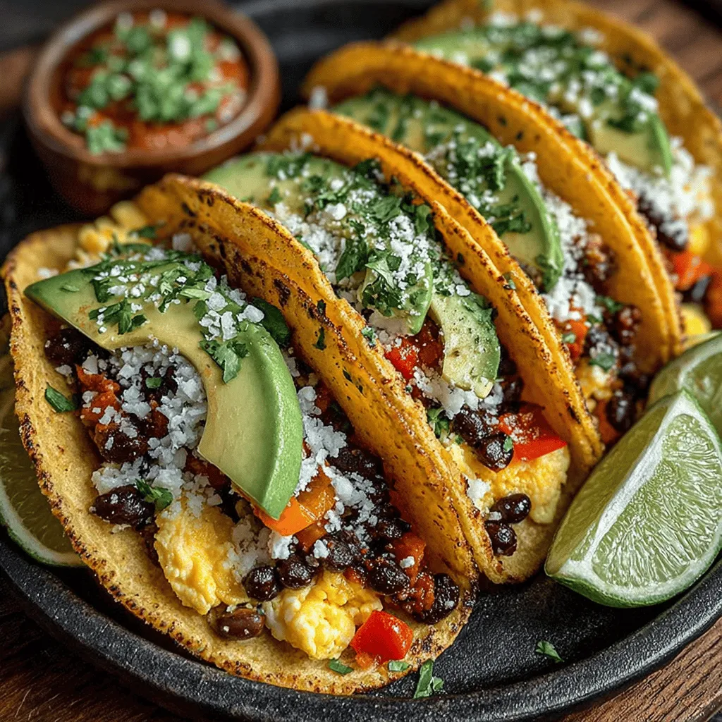 Savory Black Bean and Egg Breakfast Tacos