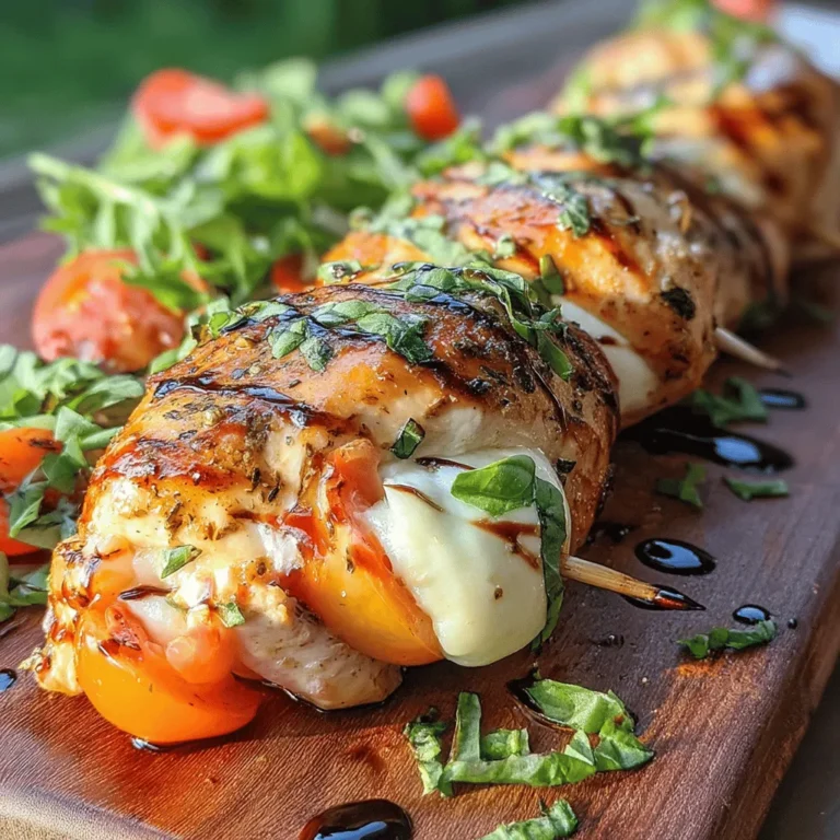 Grilled Cheesy Caprese Stuffed Chicken is a delightful dish that marries the classic flavors of a Caprese salad with the heartiness of perfectly grilled chicken. This recipe is not only easy to prepare but also showcases the freshness of its ingredients, making it a fantastic choice for any occasion. Whether you’re hosting a family dinner or firing up the grill for a summer barbecue, this dish is sure to impress.