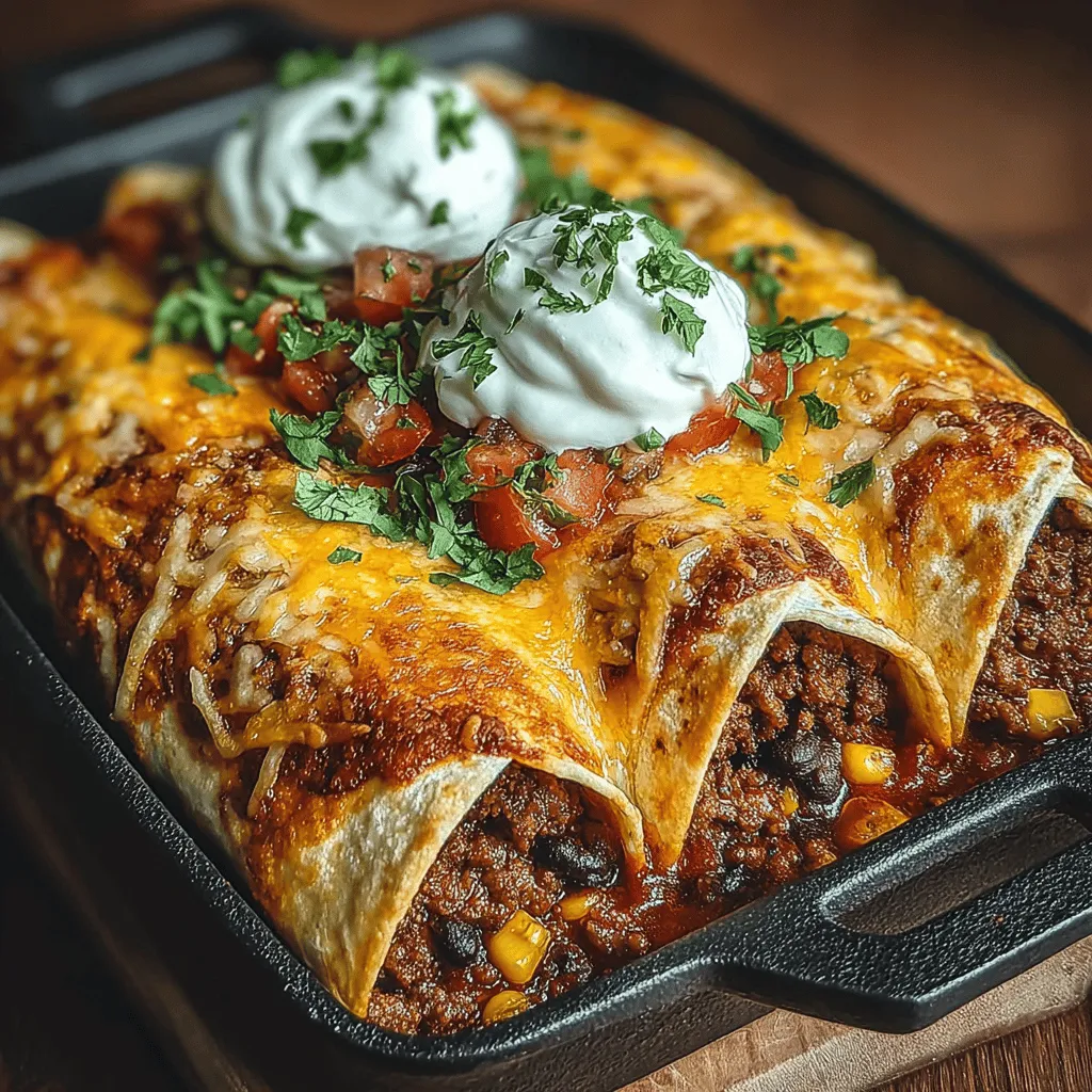 Turkey & Bean Fiesta Enchiladas are a delicious and health-conscious twist on a traditional favorite. This dish combines the savory flavors of seasoned ground turkey, hearty black beans, and the sweetness of corn, all wrapped in soft tortillas and baked to perfection. Not only are these enchiladas satisfying to eat, but they also offer a wealth of nutritional benefits, making them a perfect choice for families looking to enjoy a wholesome meal together. With easy-to-follow steps, this recipe is ideal for both novice cooks and experienced chefs, ensuring that everyone can whip up a fiesta in their kitchen.