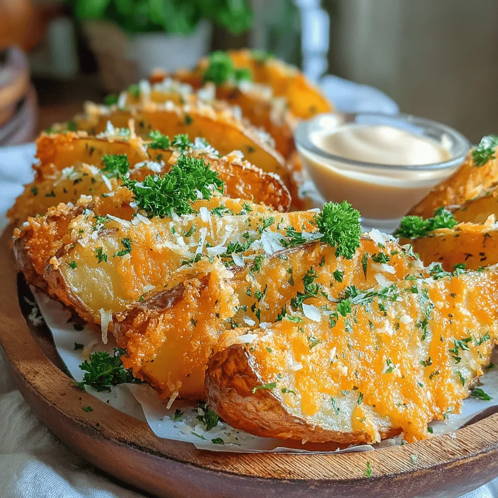 Crispy Garlic Parmesan Potato Wedges