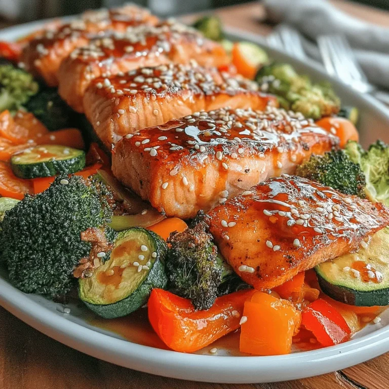 If you're looking for a quick, nutritious, and delicious meal, then this Soy Glazed Air Fryer Salmon & Vegetables recipe is perfect for you. Combining tender salmon fillets with a medley of vibrant vegetables, this dish not only pleases the palate but also nourishes your body. The rich flavors of soy sauce, combined with the freshness of the veggies, create a meal that is both satisfying and healthy.
