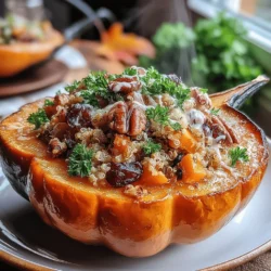 Warm Cranberry Pecan Stuffed Acorn Squash