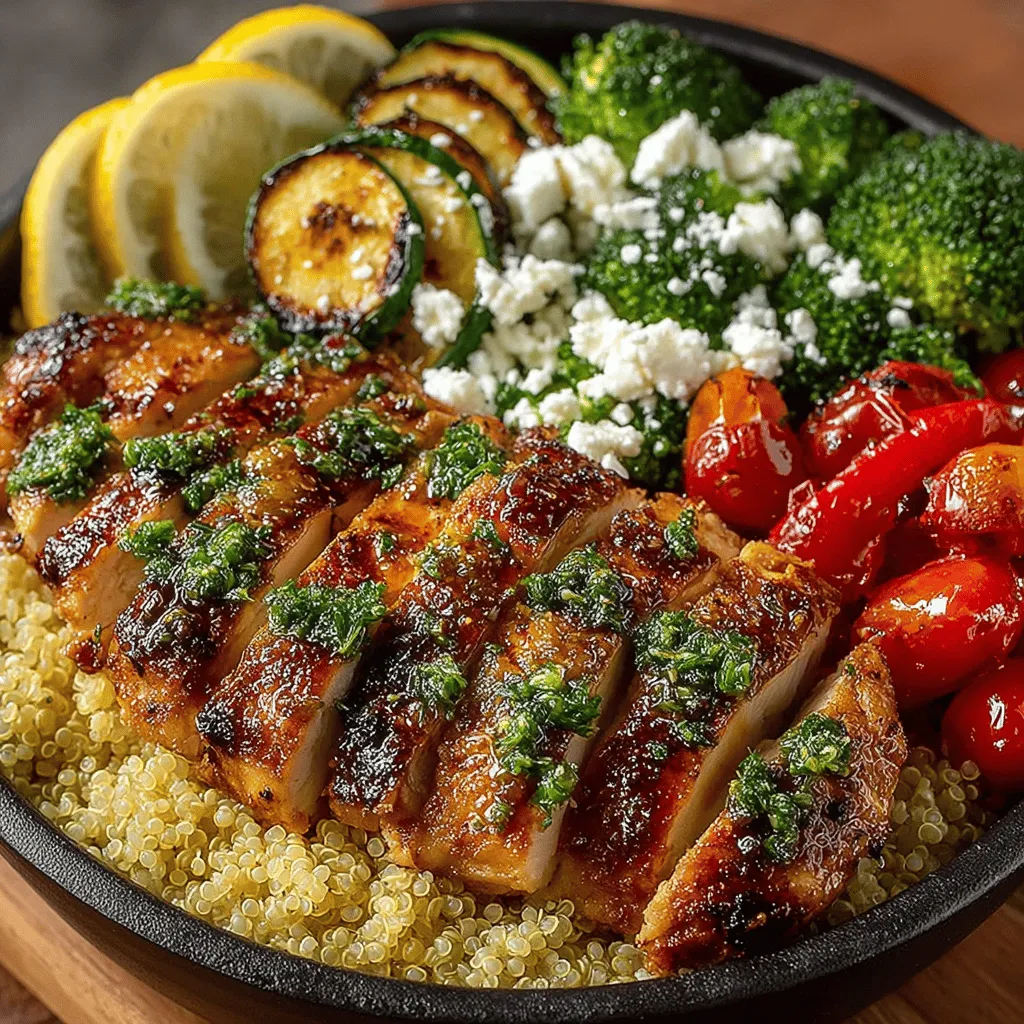 Lemon Herb Grilled Chicken and Veggie Bowls