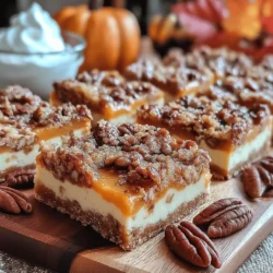 Exploring the cozy flavors of fall, this Toasted Pecan Crusted Pumpkin Pie Bars recipe combines the traditional essence of pumpkin pie with a crunchy, nutty twist. A perfect dessert for gatherings, these bars are not only delicious but also easy to make, bringing together the richness of pecans and the warm spices of the season. In this article, we will delve into the details of crafting these delightful pumpkin pie bars, from the ingredients you’ll need to the step-by-step process of bringing this recipe to life.