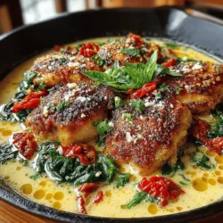 In the realm of quick and delicious weeknight meals, the One-Pan Creamy Tuscan Chicken Skillet stands out as a true culinary gem. This dish brings together succulent chicken breasts, vibrant sun-dried tomatoes, and fresh spinach, all enveloped in a rich and creamy sauce that is sure to delight your taste buds. Not only is this recipe easy to prepare, but it also requires minimal cleanup, making it perfect for busy families or anyone looking to enjoy a comforting meal without spending hours in the kitchen. In this article, we will delve into the details of this savory dish, providing insights into its ingredients, preparation, and why it deserves a spot in your regular dinner rotation.