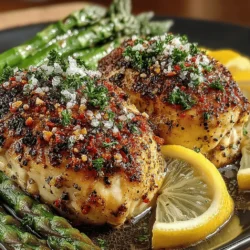 Zesty Lemon Garlic Chicken with Asparagus is a vibrant and nutritious dish that not only tantalizes your taste buds but also promotes healthy eating. Combining tender, juicy chicken with crisp asparagus, this recipe is a perfect way to incorporate lean protein and vegetables into your diet. The bright flavors of lemon and garlic complement each other beautifully, creating a dish that's both refreshing and satisfying. Whether you're cooking for yourself or hosting a dinner party, this recipe is quick to prepare and sure to impress.