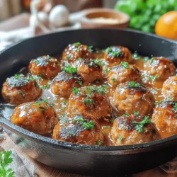 Skillet Bourbon Glazed Turkey Meatballs